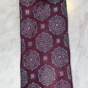 Jos. A. Bank Burgundy and Silver Patterned Tie